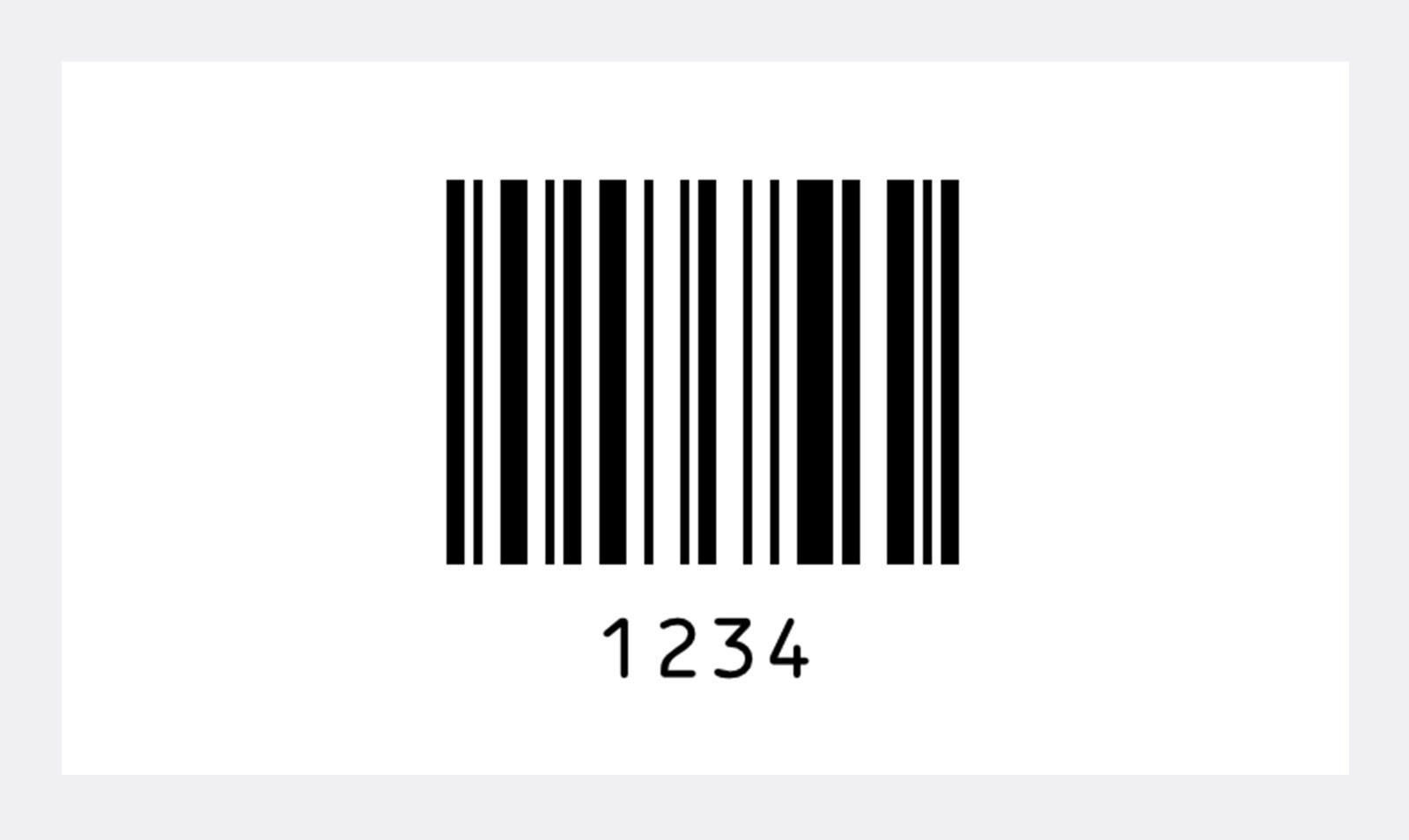 Barcode representing 1234