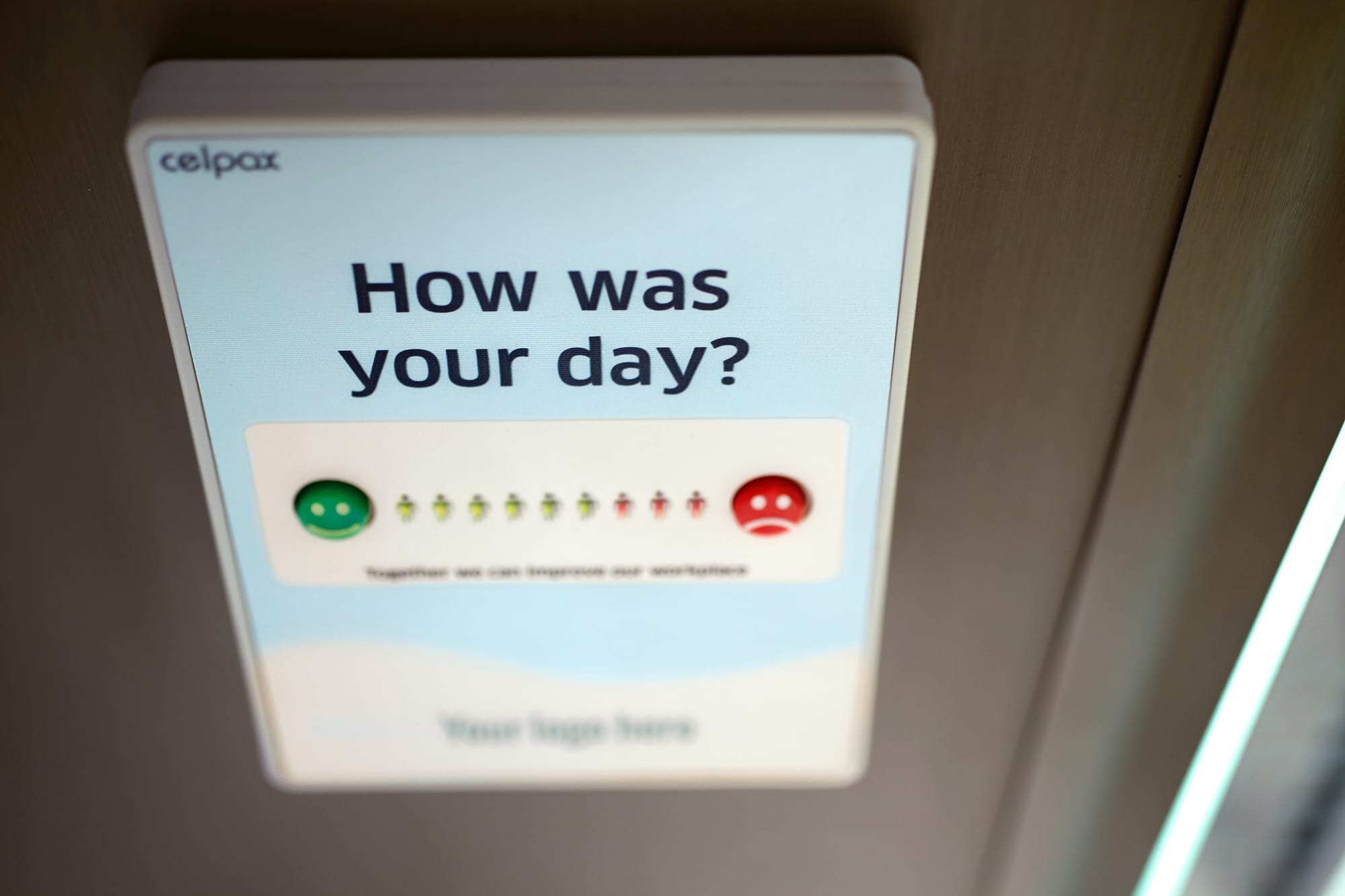 A pop-up asking how your day is.
